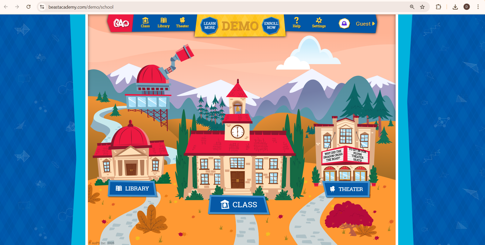 Giao diện demo Beast Academy School